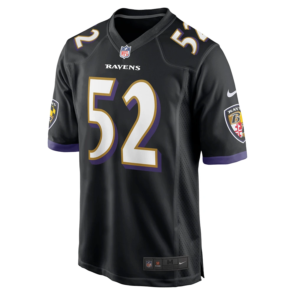 Maillot Nike Ray Lewis noir pour homme, joueur retraité des Baltimore Ravens, match alternatif