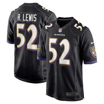 Maillot Nike Ray Lewis noir pour homme, joueur retraité des Baltimore Ravens, match alternatif