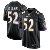 Maillot Nike Ray Lewis noir pour homme, joueur retraité des Baltimore Ravens, match alternatif