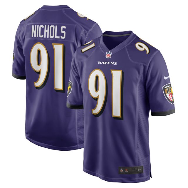 Maillot de joueur match Nike Rayshad Nichols violet Baltimore Ravens pour hommes