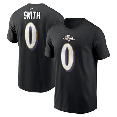 T-shirt Nike Roquan Smith pour homme, noir, Baltimore Ravens, nom et numéro du joueur