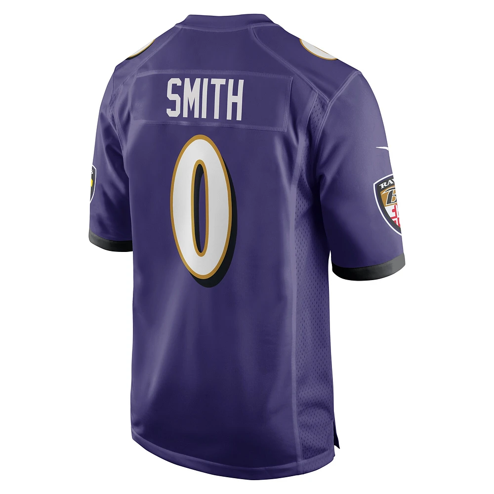 Maillot de match d'équipe Roquan Smith pour homme des Ravens Baltimore pourpre Nike