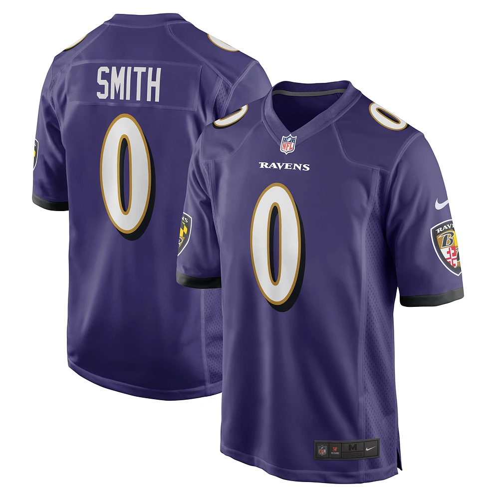 Maillot de match d'équipe Roquan Smith pour homme des Ravens Baltimore pourpre Nike