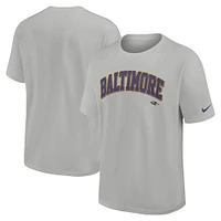 T-shirt Nike Rewind Max90 argenté pour homme avec logo Baltimore Ravens