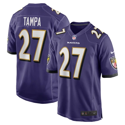 Men's Nike T.J. Tampa  Purple Baltimore Ravens Team Game Jersey