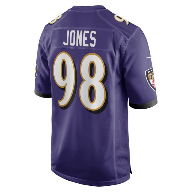 Maillot de match joueur Nike Travis Jones violet Baltimore Ravens pour hommes