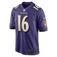 Men's Nike Tylan Wallace Purple Baltimore Ravens Game Jersey