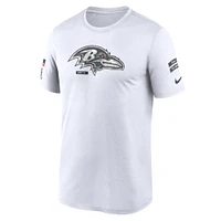 Men's Nike White Baltimore Ravens 2024 Salute To Service Legend Performance T-Shirt