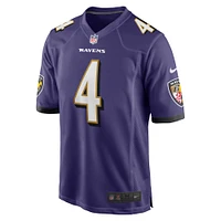 Maillot de match Nike Zay Flowers violet pour homme des Baltimore Ravens