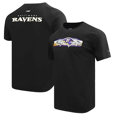 Men's Pro Standard Black Baltimore Ravens Retro Striper T-Shirt