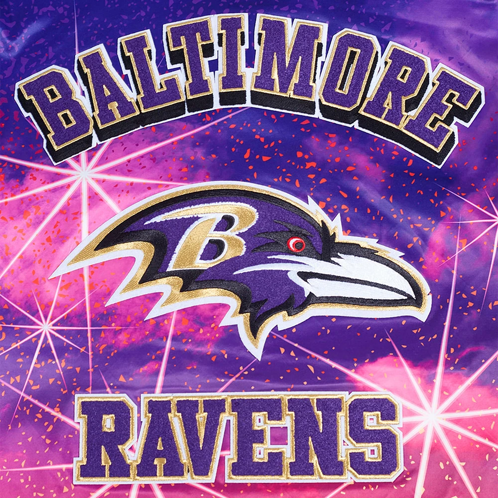 Veste à boutons-pression en satin sublimé Pro Standard Black Baltimore Ravens pour homme