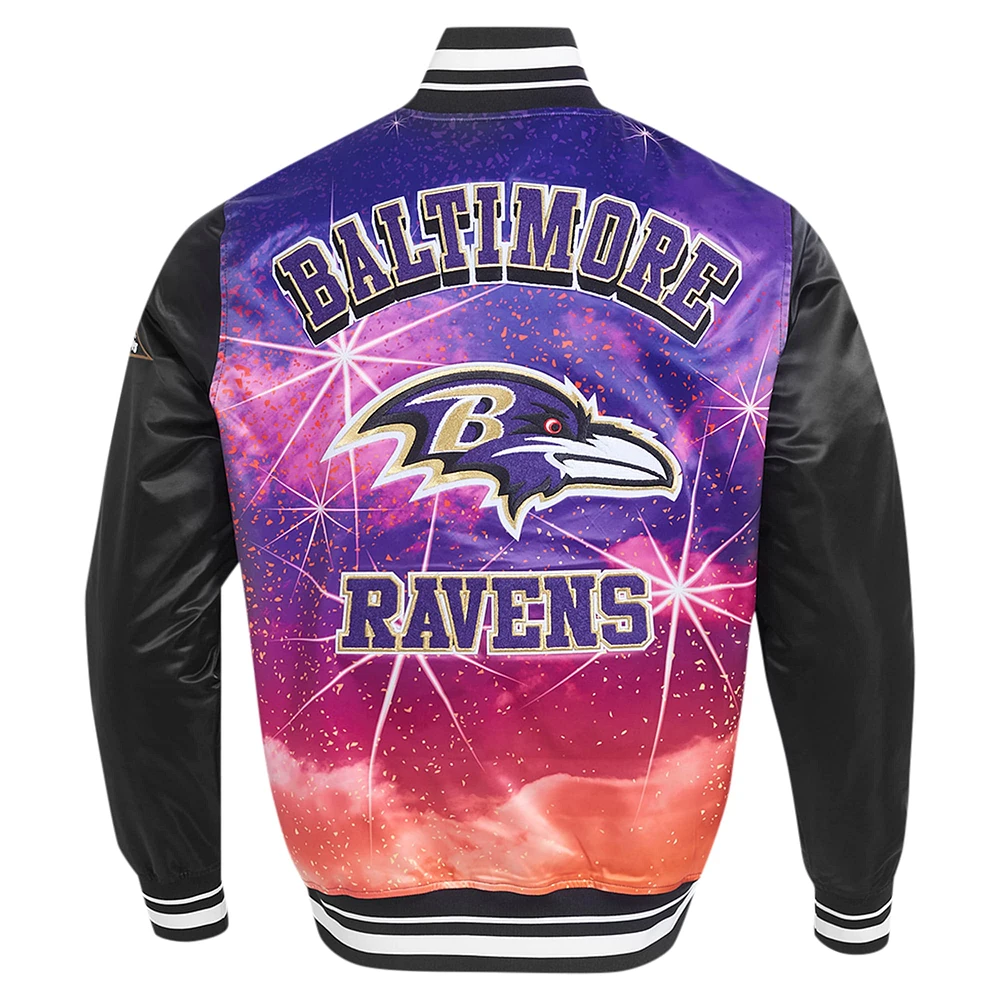 Veste à boutons-pression en satin sublimé Pro Standard Black Baltimore Ravens pour homme
