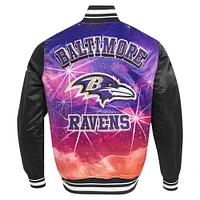 Veste à boutons-pression en satin sublimé Pro Standard Black Baltimore Ravens pour homme
