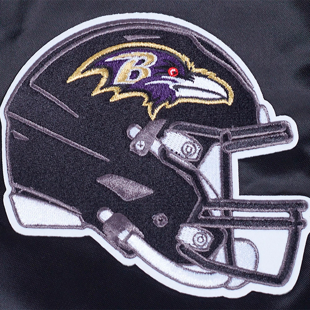 Veste à boutons-pression en satin sublimé Pro Standard Black Baltimore Ravens pour homme