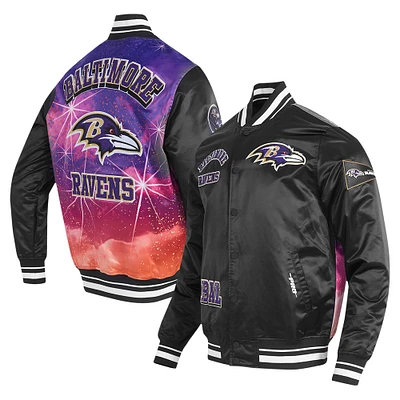 Veste à boutons-pression en satin sublimé Pro Standard Black Baltimore Ravens pour homme