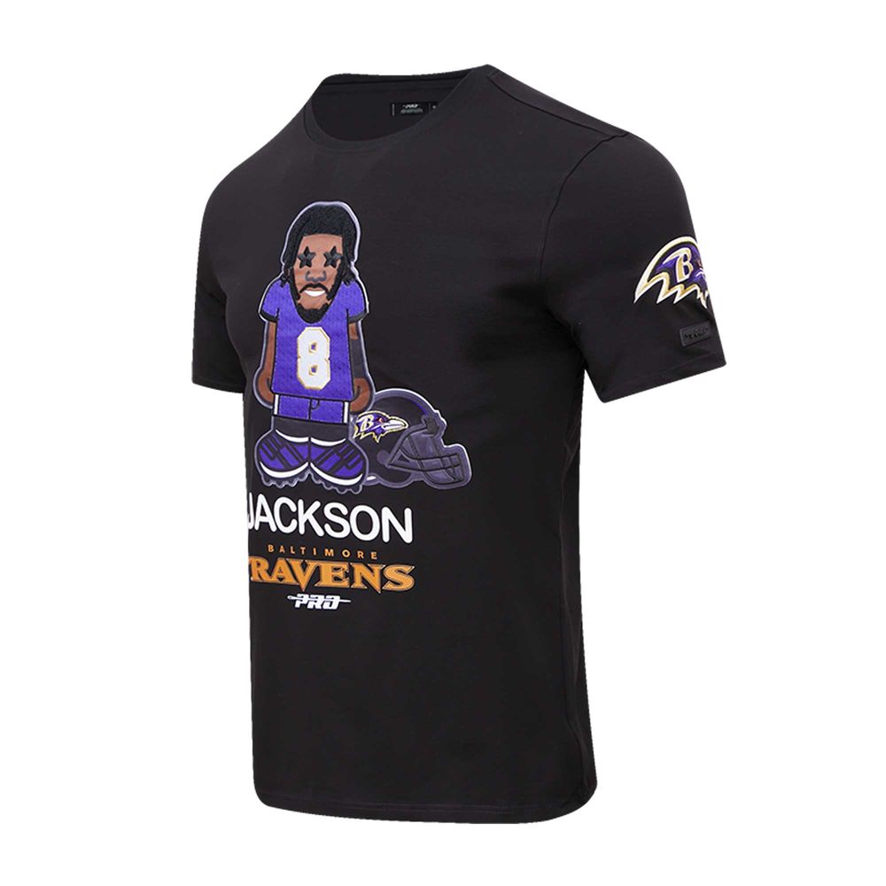 Men's Pro Standard Lamar Jackson Black Baltimore Ravens Player Avatar Graphic T-Shirt