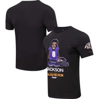 Men's Pro Standard Lamar Jackson Black Baltimore Ravens Player Avatar Graphic T-Shirt