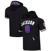 Lamar Jackson Baltimore Ravens Fanatics Branded Player Icon Name & Number  Pullover Hoodie - Purple