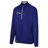 Men's Purple Baltimore Ravens Grind Iron Quarter-Zip Top