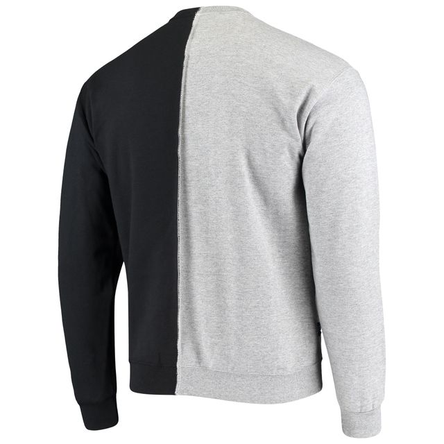 Refried Apparel Men's Refried Apparel Black/Heather Gray Las Vegas Raiders  Sustainable Split Center Pullover Sweatshirt