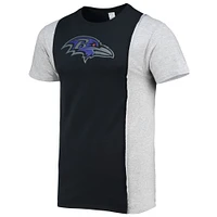 Refried Vêtements Noir Baltimore Ravens T-shirt fendu durable pour hommes