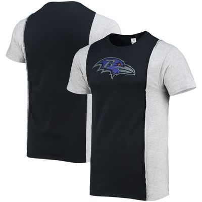 Men's Refried Apparel Black/Heathered Gray Baltimore Ravens Sustainable Split T-Shirt