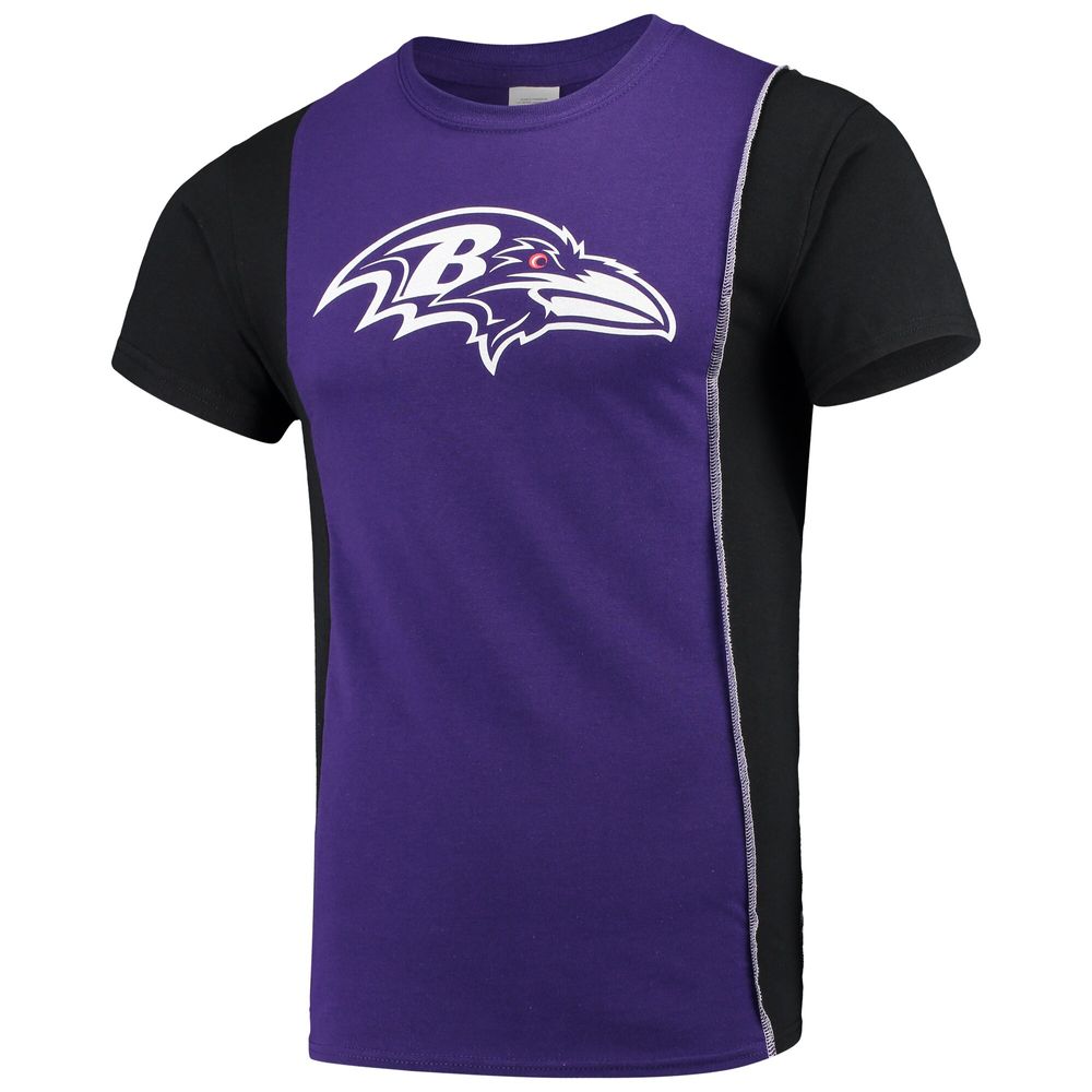 Men's Refried Apparel Purple/Black Baltimore Ravens Sustainable Upcycled Split T-Shirt