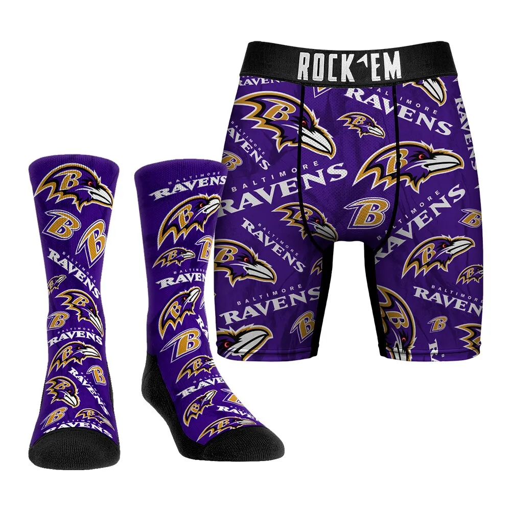 Lids Baltimore Ravens Rock Em Socks All-Over Logo Underwear and