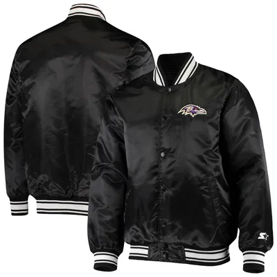 Baltimore Ravens Starter Locker Room Satin Varsity Full-Snap Jacket - Black