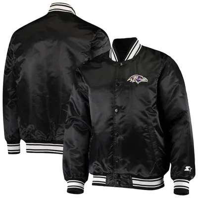 Men's Starter Black Pittsburgh Steelers The Pick and Roll Full-Snap Jacket Size: Medium