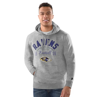 Men's Starter  Gray Baltimore Ravens Pullover Hoodie