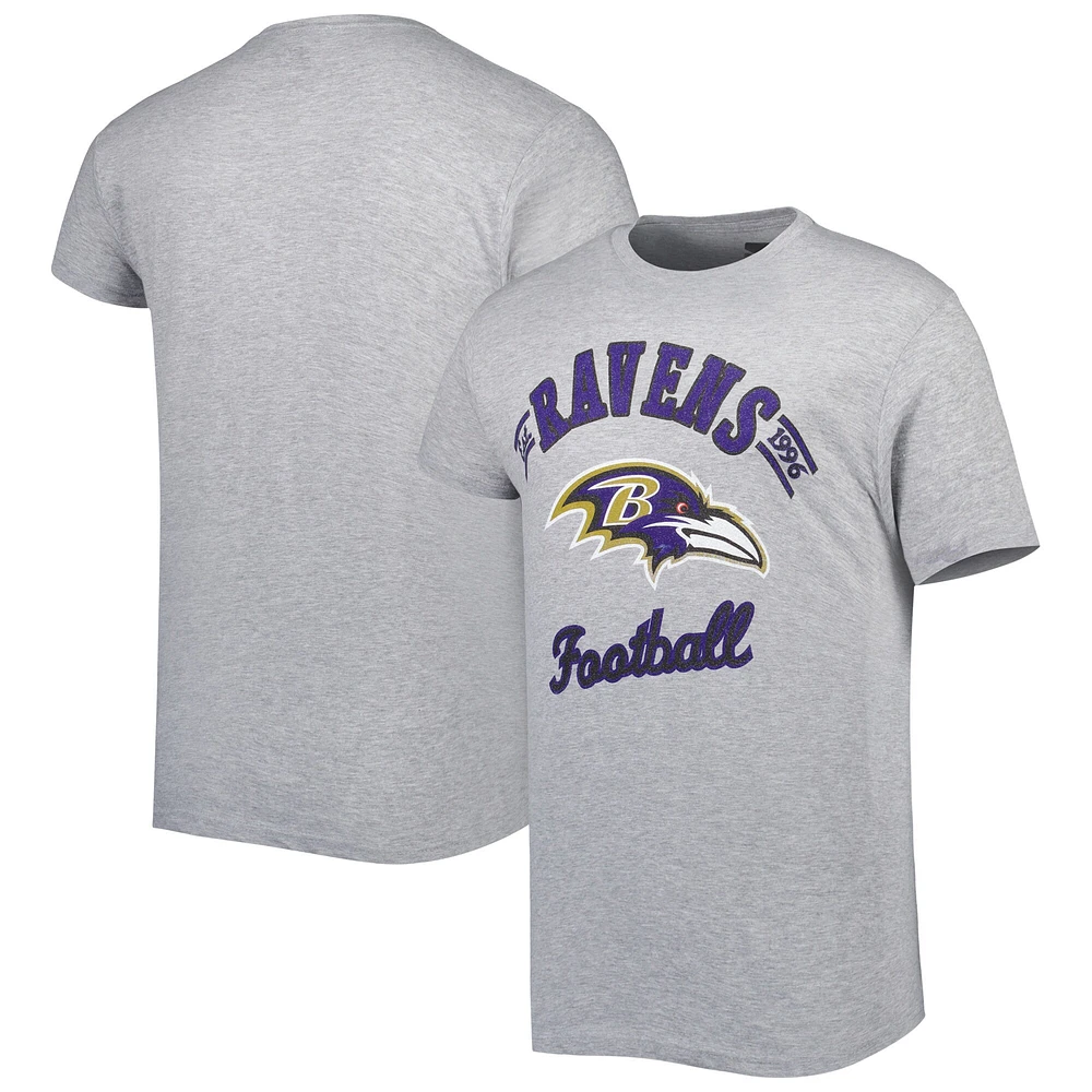 T-shirt Starter gris chiné Baltimore Ravens Prime Time pour homme