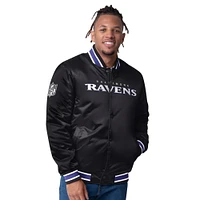 Men's Starter Purple/Black Baltimore Ravens Satin Varsity Full-Snap Reversible Jacket