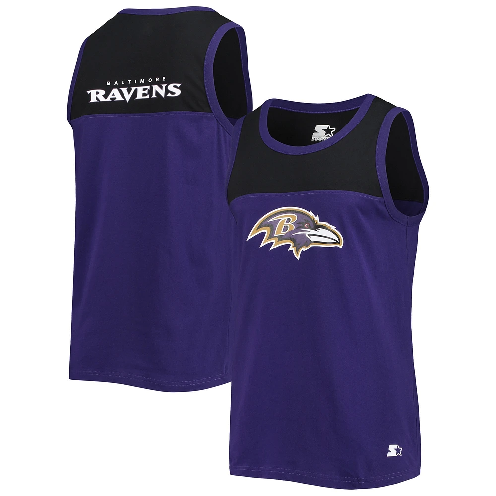 Débardeur Starter violet/noir Baltimore Ravens Team Touchdown pour homme