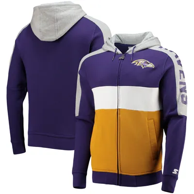 Baltimore Ravens Starter Playoffs Color Block Full-Zip Hoodie - Purple/Gold