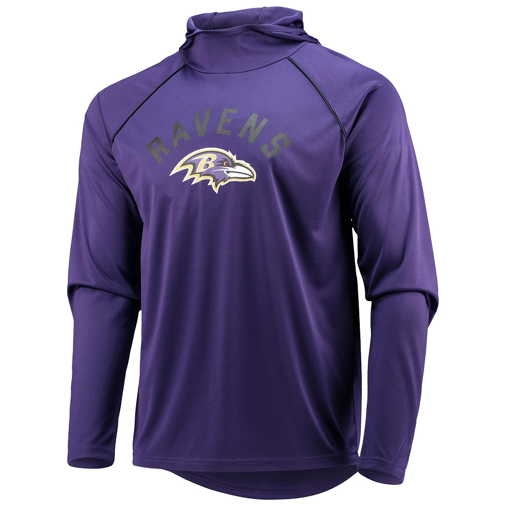 Men's Starter Purple Baltimore Ravens Raglan Long Sleeve Hoodie T-Shirt
