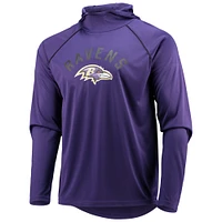 Men's Starter Purple Baltimore Ravens Raglan Long Sleeve Hoodie T-Shirt