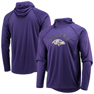 T-shirt à capuche manches longues raglan Starter Purple Baltimore Ravens pour homme