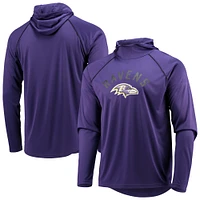 T-shirt à capuche manches longues raglan Starter Purple Baltimore Ravens pour homme