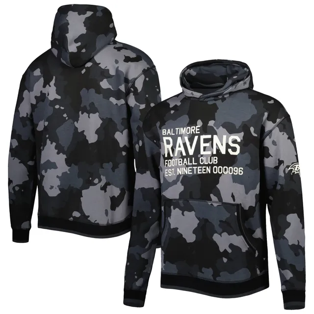 Baltimore Ravens NFL x Staple Throwback Vintage Wash Pullover Hoodie - Black