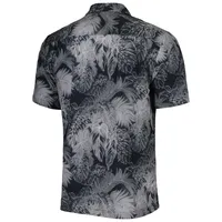 Chemise boutonnée pour homme Tommy Bahama Black Baltimore Ravens Coast Luminescent Fronds Camp IslandZone