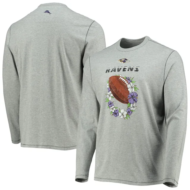 Fanatics Branded Men's Purple and Heathered Gray Baltimore Ravens Colorblock T-Shirt - Purple, Heathered Gray