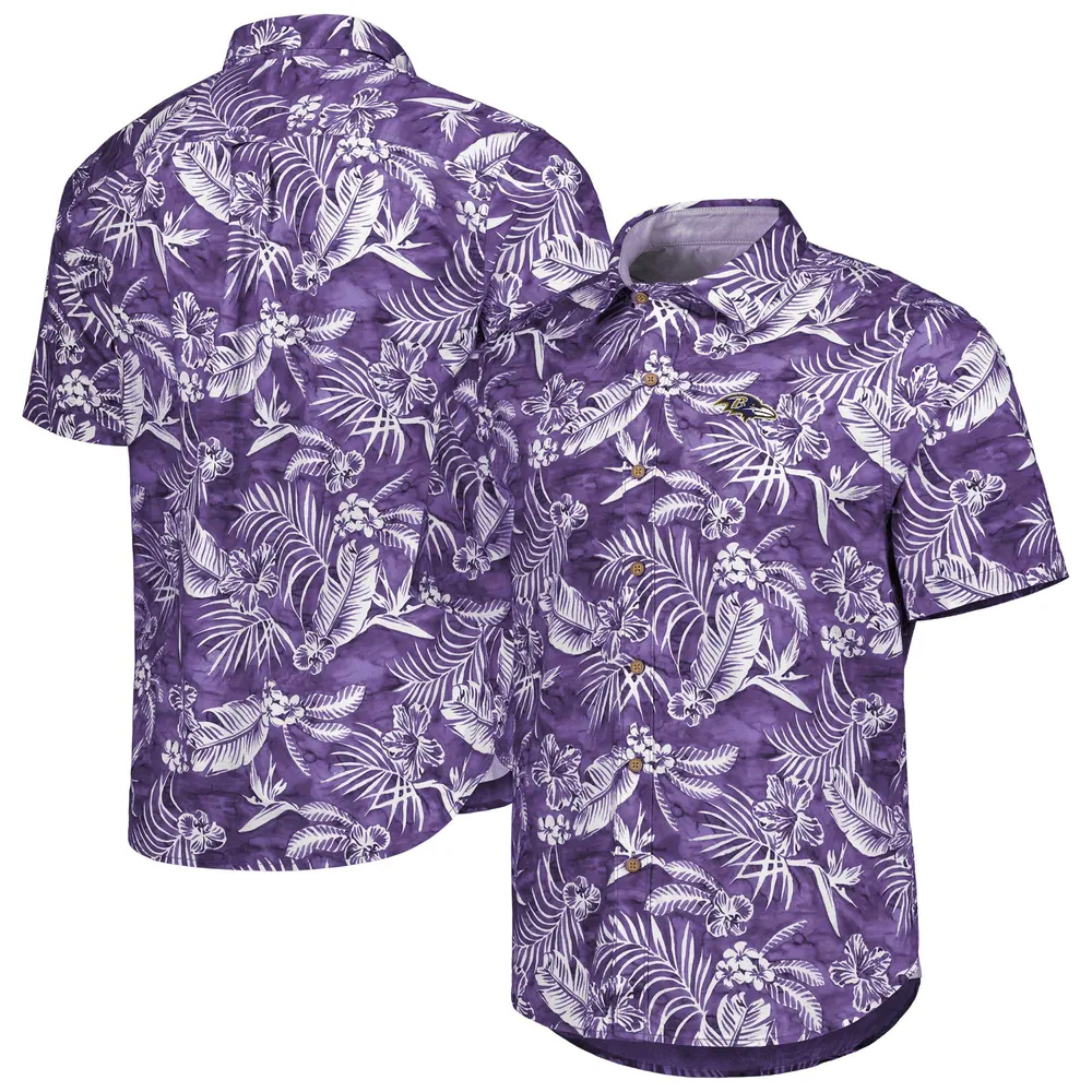 Tommy Bahama Shirt Mens L Purple NFL Baltimore Ravens IslandZone