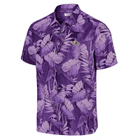 Chemise boutonnée pour homme Tommy Bahama Baltimore Ravens Coast Nuevo Fronds Camp Purple