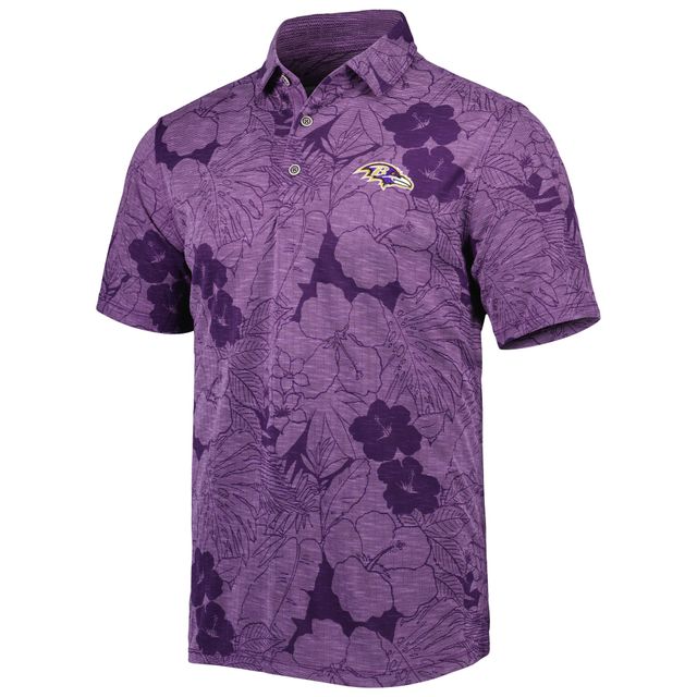 Polo pour homme Tommy Bahama Purple Baltimore Ravens Miramar Blooms