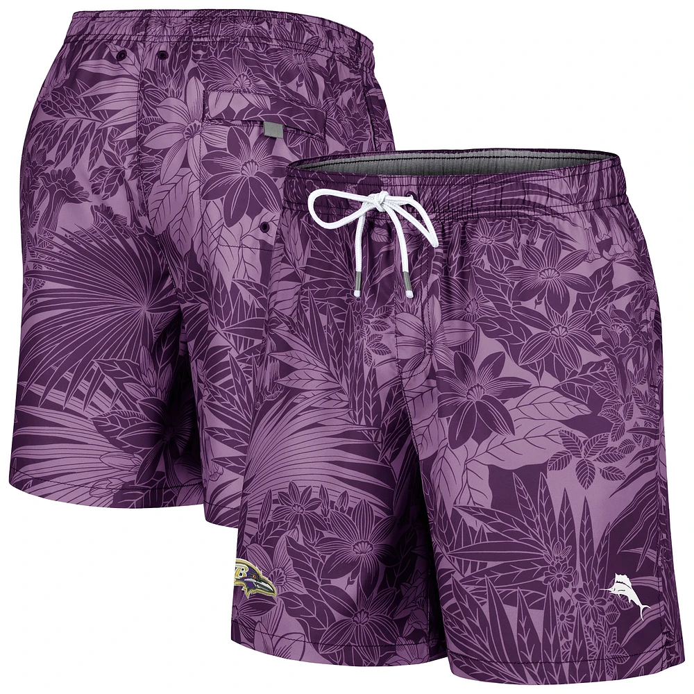 Short de bain Tommy Bahama violet Baltimore Ravens Santiago Palms pour hommes