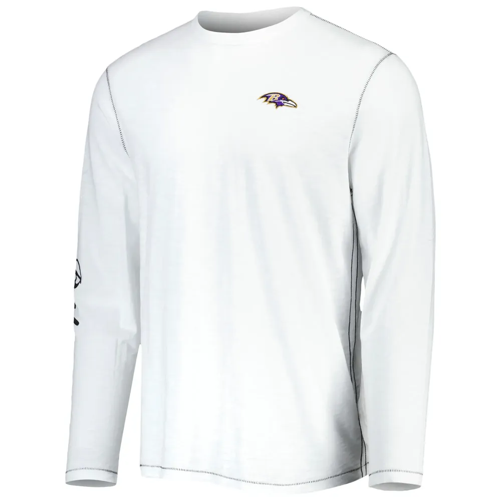 Tommy Bahama Men's Tommy Bahama White Baltimore Ravens Laces Out Billboard Long  Sleeve T-Shirt