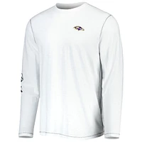 T-shirt à manches longues pour homme Tommy Bahama White Baltimore Ravens Laces Out Billboard