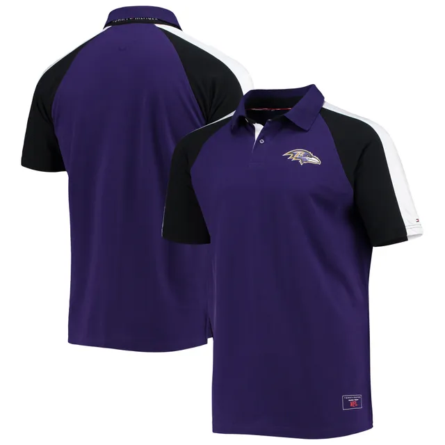 Lids Baltimore Ravens Tommy Hilfiger Varsity Stripe Rugby Long Sleeve Polo  - Black/White