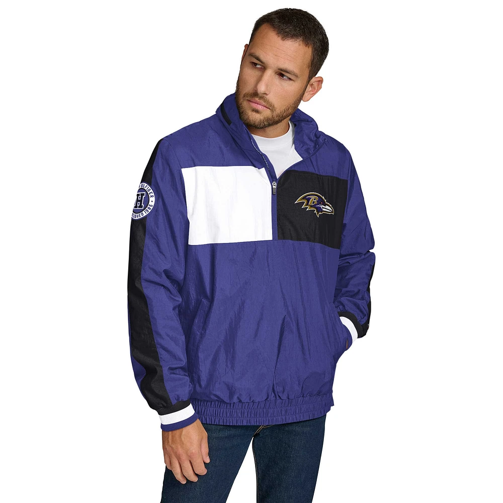 Veste à capuche légère demi-zip pour homme Tommy Hilfiger Baltimore Ravens Gael Purple